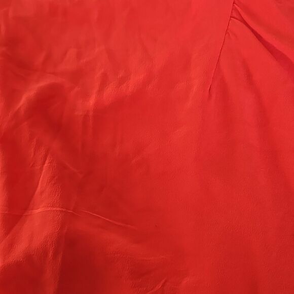 Joe Fresh Ladies Silk Blouse Elastic Waist With Peplum Hem Small Red - Picture 16 of 16